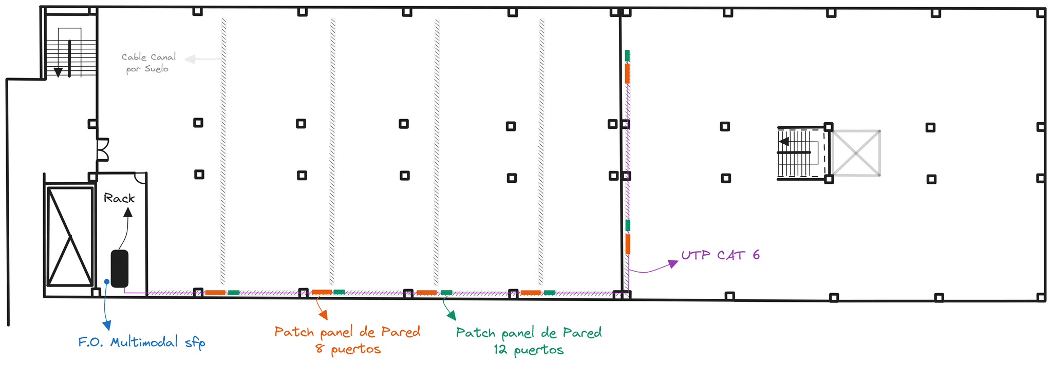 Plano de la planta alta.